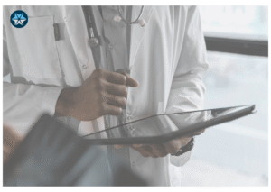 Doctor checking Patient information digitally 